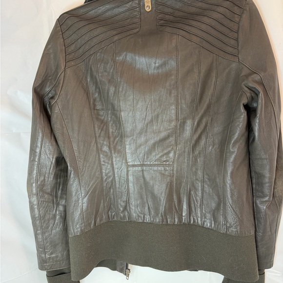 Mackage - Brown Lambskin Leather Moto Jacket - Picture 3 of 9